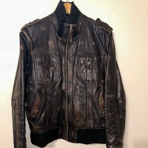 Vintage leather flight jacket